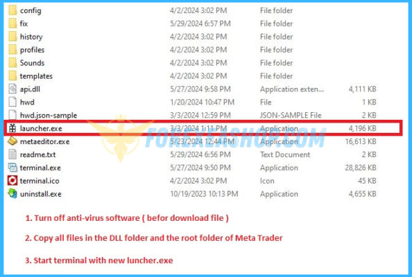 Start terminal with luncher